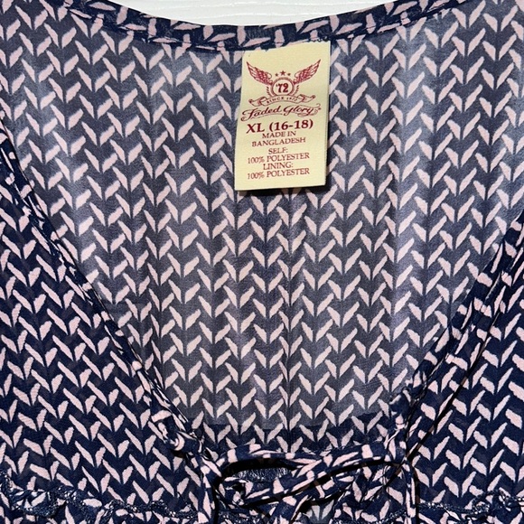 Faded Glory Pink Tiered Ruffled Blouse - Picture 2 of 4